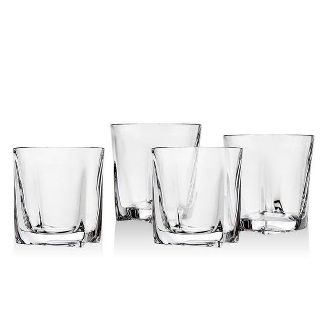 CoastLine Kitchen Double Wall Whiskey Glass Set Dishwasher Safe Manhattan Style with Reduced Condensation Insulated Glassware Tumbler Scotch Cocktail Glasses Set of 2-6.7 Ounces Each 