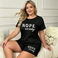 thumbnail image 4 of Eternatastic Plus Size Women's 2 Piece Pajama Set Short Sleeve Crew Neck Casual Loungewear Sleepwear Outfits 3XL Black, 4 of 8