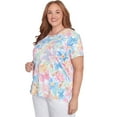 thumbnail image 3 of Alfred Dunner Womens Plus-Size Spring Butterfly Crew Neck Top, 3 of 4