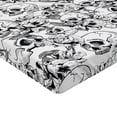 thumbnail image 2 of Ambesonne Celebration Fitted Sheet, Sketch Dead Skull, Full Size, Black and White, 2 of 3