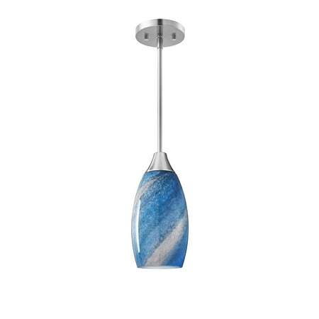 

Pendant Light Fixtures Handcrafted Art Glass Hanging Light with Brushed Nickel Finished E26 Socket Adjustable Cord Glass Pendant Light for Kitchen Bathroom Hallway Bar