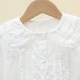 thumbnail image 6 of Gytharion Kids Button Down Shirts for Girls 3-14 Years, Elegant Ruffle Lace Trim Collar Dressy Blouse Little Girls White Long Sleeve School Uniform Tops, 6 of 8
