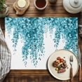 thumbnail image 2 of Placemats Set of 4, Green Teal Eucalyptus Leaves Place Mats Watercolor Plant Tablemats Washable Placemat Table Decoration for Kitchen Table Dinner Party Home Decor Indoor Outdoor 13x19 Inch, 2 of 9