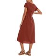 thumbnail image 3 of Vestido midi Zhyaj, holgado, túnica de verano, playa, con bolsillos, algodón, 3 of 7