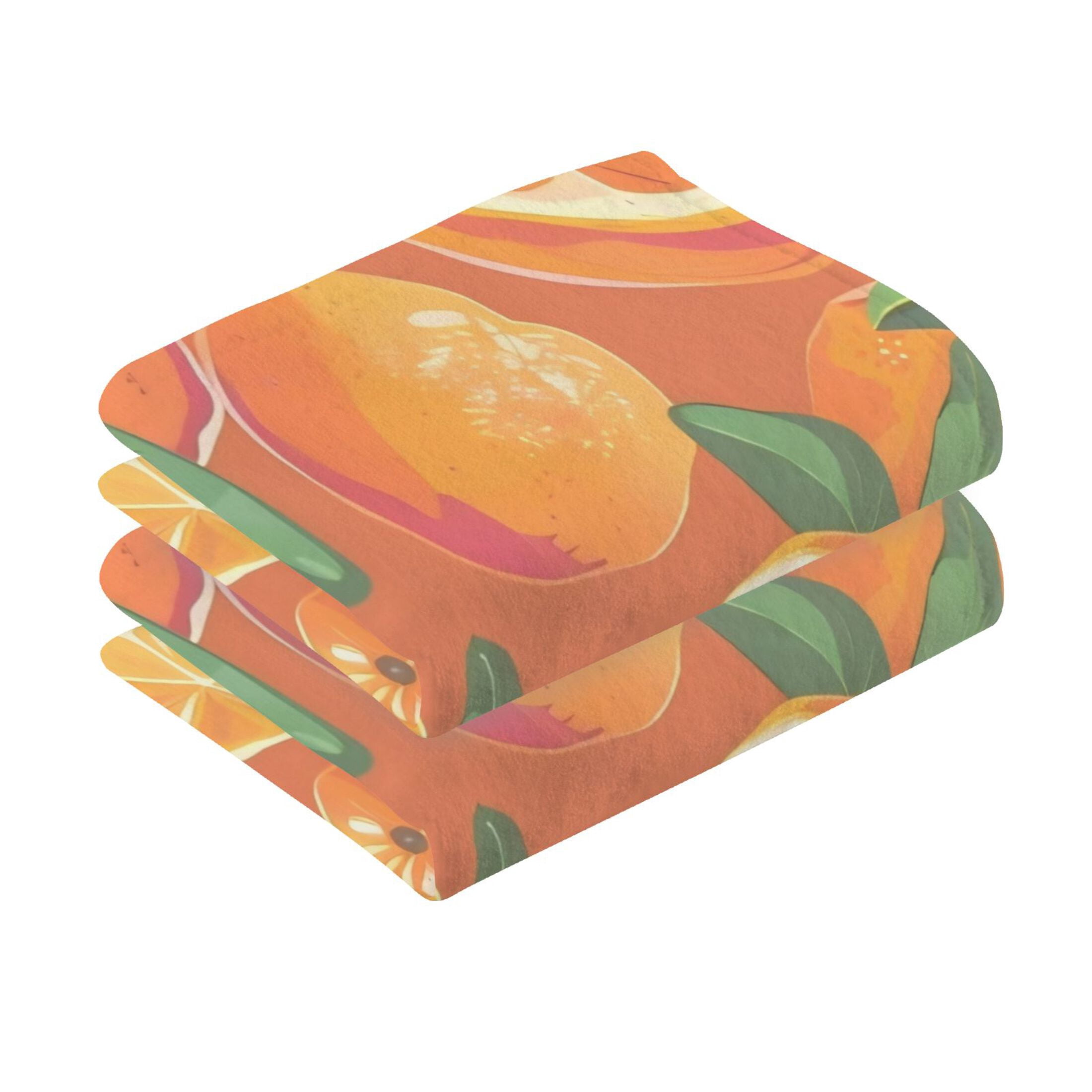 Cotton Towel Two-Piece 16x28 Inch One Sizex2 Face Towel Set Towel Set Cotton Hand Bath Towel Bathroom Beach Mandarin Orange
