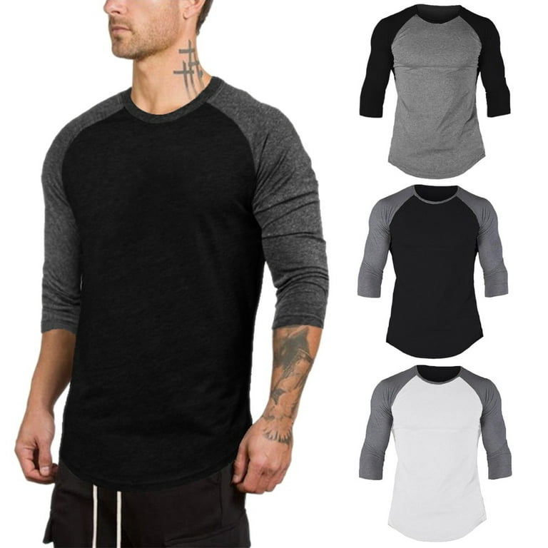 H2h Mens Casual Slim Fit T-shirts Henley Shirts Raglan Long & 3/4 Sleeve Jersey Baseball T Shirts