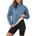 thumbnail image 3 of Fall Winter Sweatshirts For Women With Fleece Plush Lined Pullover Shirts Long Sleeve Solid Color Crew Neck Thermal Cold Weather Winter Top Wear Effortless Fit, 3 of 8