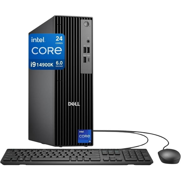 Dell Pro Slim QCS1250 SFF Desktop, New OptiPlex Version, 14th Gen i9-14900K (24 Cores, Up to 6.0GHz), 64GB DDR5 RAM, 2TB PCIe SSD, HDMI DP, Up to 4 Monitor Support, USB-C, Wi-Fi 6E, Windows 11 Pro