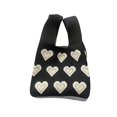 thumbnail image 4 of Women Shoulder Bag Heart Handbag Casual Boho Tote Bag for Outdoor Party Work Black, 4 of 9