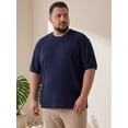 thumbnail image 4 of DARING DIVA Men's Big Tall Mesh Breathable Crew Neck Short Sleeve T-Shirts XL Navy Blue, 4 of 7