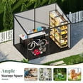 thumbnail image 6 of Jocisland 8x6x6 ft Resin Lean to Shed with Floor, Slanted Roof Lockable Outdoor Storage Shed with 2 Windows for Garden, Backyard, Lawn, Grey & Black, 6 of 9