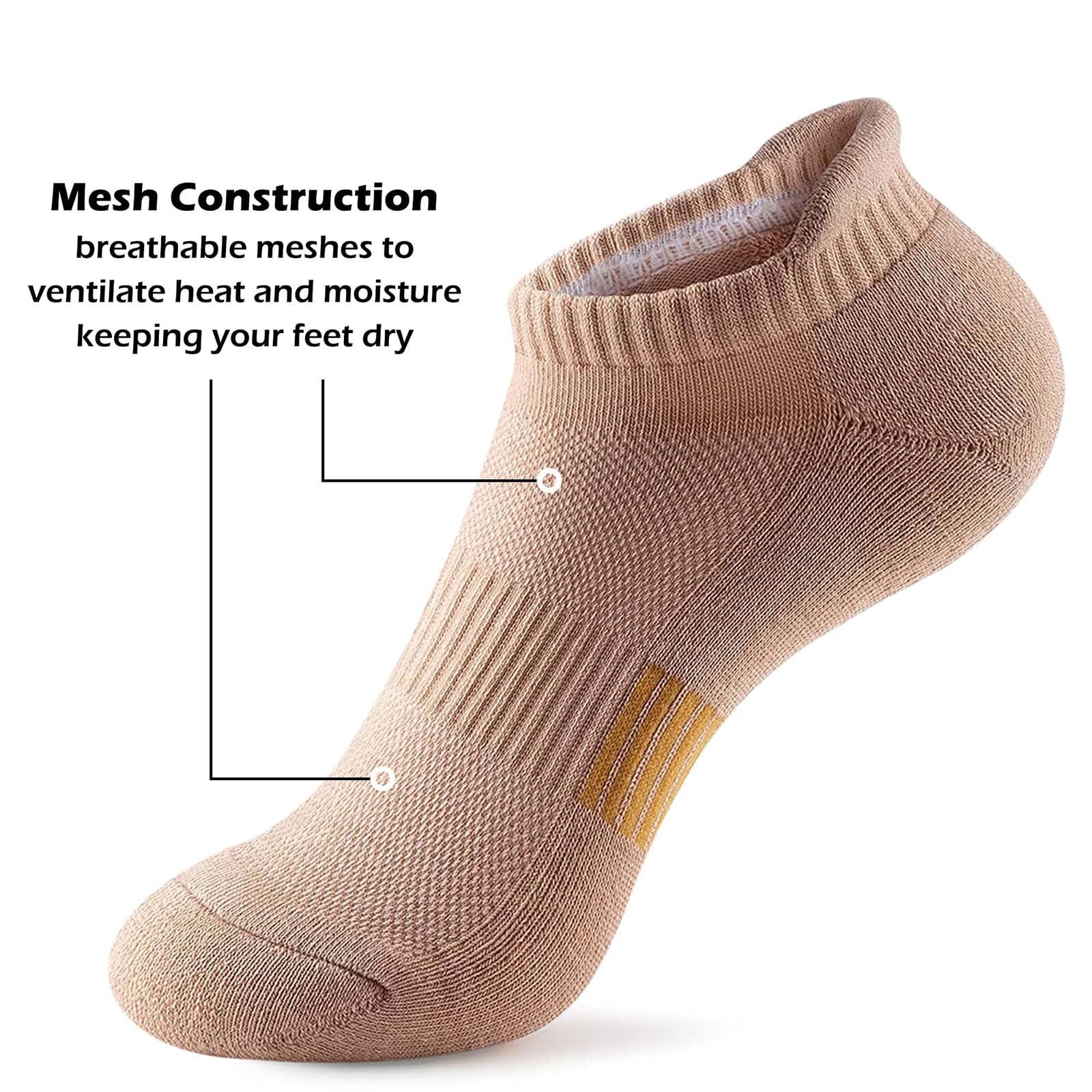 Wancir Running Ankle Socks for Women Athletic Cotton Cushioned 5 Pairs Workout No Show Socks Women