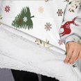 thumbnail image 3 of Oversized Wearable Blanket Hoodie,White Christmas Reindeer Pattern Sherpa Blanket Hoodie with Super Pockets,Super Warm Fuzzy Pullover for Women & Men, 3 of 6