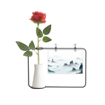 thumbnail image 1 of Landscape Color Chinese Style Watercolor Artificial Rose Flower Hanging Vases Decoration Bottle, 1 of 3