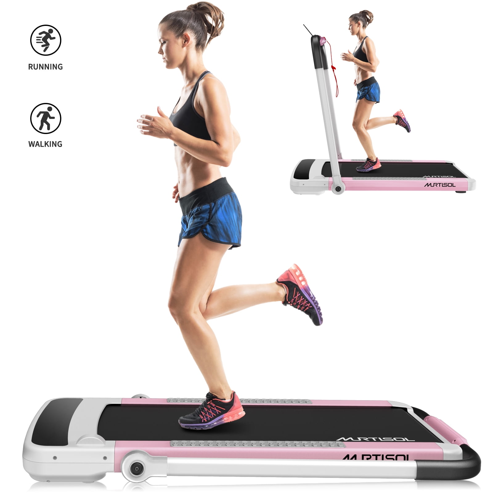 Folding 1100W Electric Motorized Treadmill Portable Running Fitness Machine Gym 