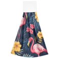 thumbnail image 7 of Yayeee Kitchen Hanging Hand Towels Set of 2 with Loop Bathroom Absorbent Tie Towel, Red Floral Flamingo, 7 of 7