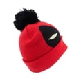 thumbnail image 3 of Deadpool Face Pom Pom Beanie, 3 of 4