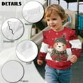 thumbnail image 7 of Xixirimido Cartoon Bear Christmas Theme Print Toddler Girls Sweatshirt Crewneck Pullover Long Sleeve Tops Blouse Graphic Sweater T-Shirt Fall Winter Clothes Ruffle Shoulder, for 5-6Y, 7 of 7