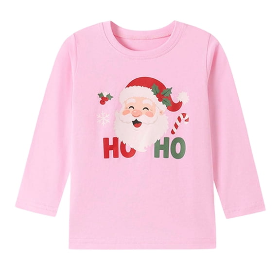 CFXNMZGR Girls T-Shirts Girls' Long Sleeve Crewneck Tee (Pink,7 Years)