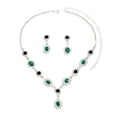 thumbnail image 5 of SmartBy 1 Set Wedding Necklace And Earrings Women Retro Rhinestone Jewelry Set Faux Gem Necklace Earrings Valentine's Day Gift for Wife Her, 5 of 7