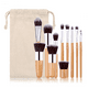 thumbnail image 1 of Brochas De Maquillaje Bambú Ecológicas 11 Pcs, Color Cafe Claro, 1 of 5