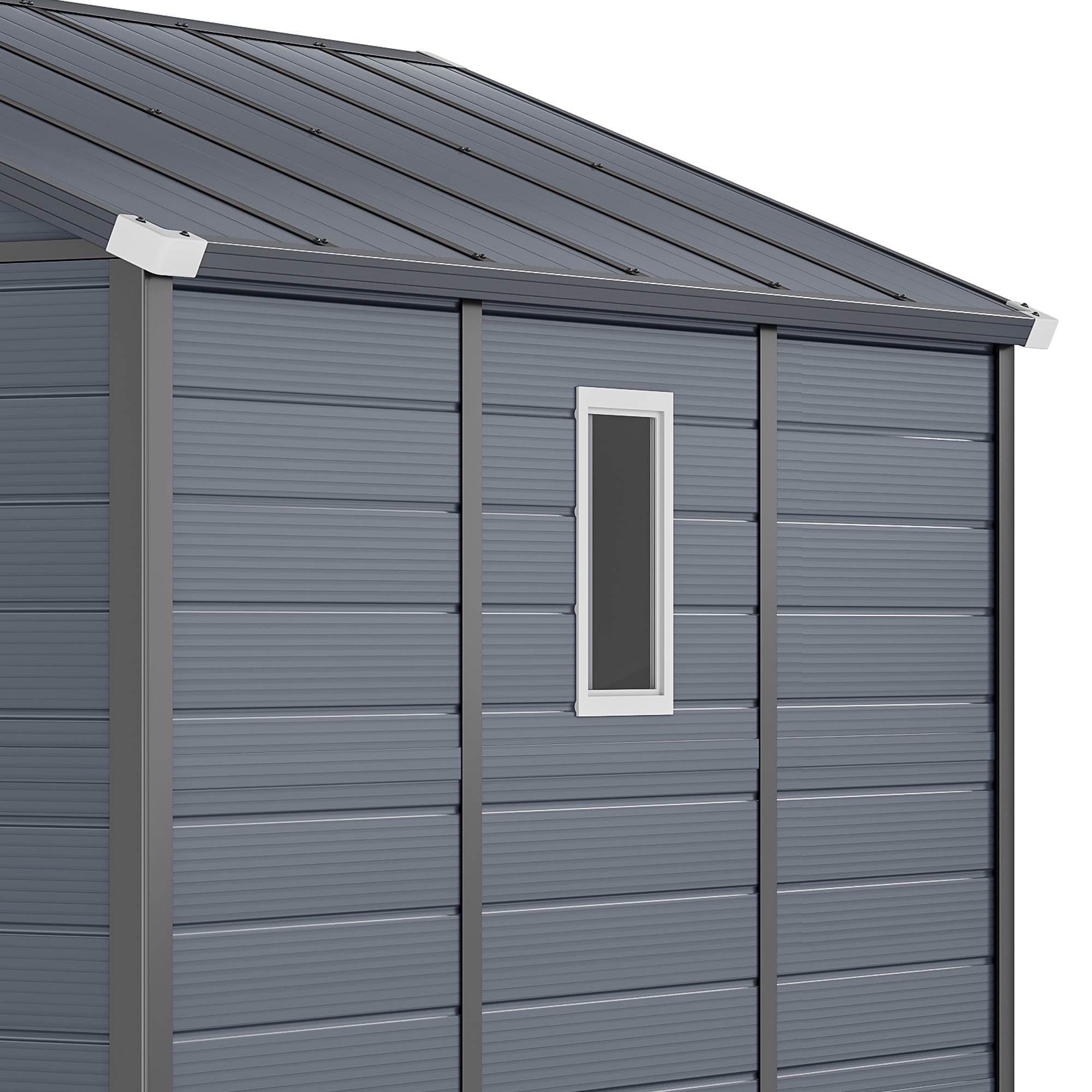 Uforic Resin Outdoor Storage Shed,7.87x9.1ft Heavy-Duty Plastic Tool Storage Shed with Reinforced Floor,Lockable Doors,Windows & Vents,Weather-Resistant for Outdoor Use