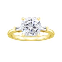 Arista 1.33 ct Cushion cut Swarovski Diamond Engagement Ring in Yellow Plated Sterling Silver