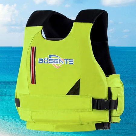 YMNXA Big Boys Girls Buoyancy Swimwear Flotation Life Jacket Solid Color Sleeveless Zipper Swimsuit For Outdoor Swimming Water Sports Daily Use Light Green Xs