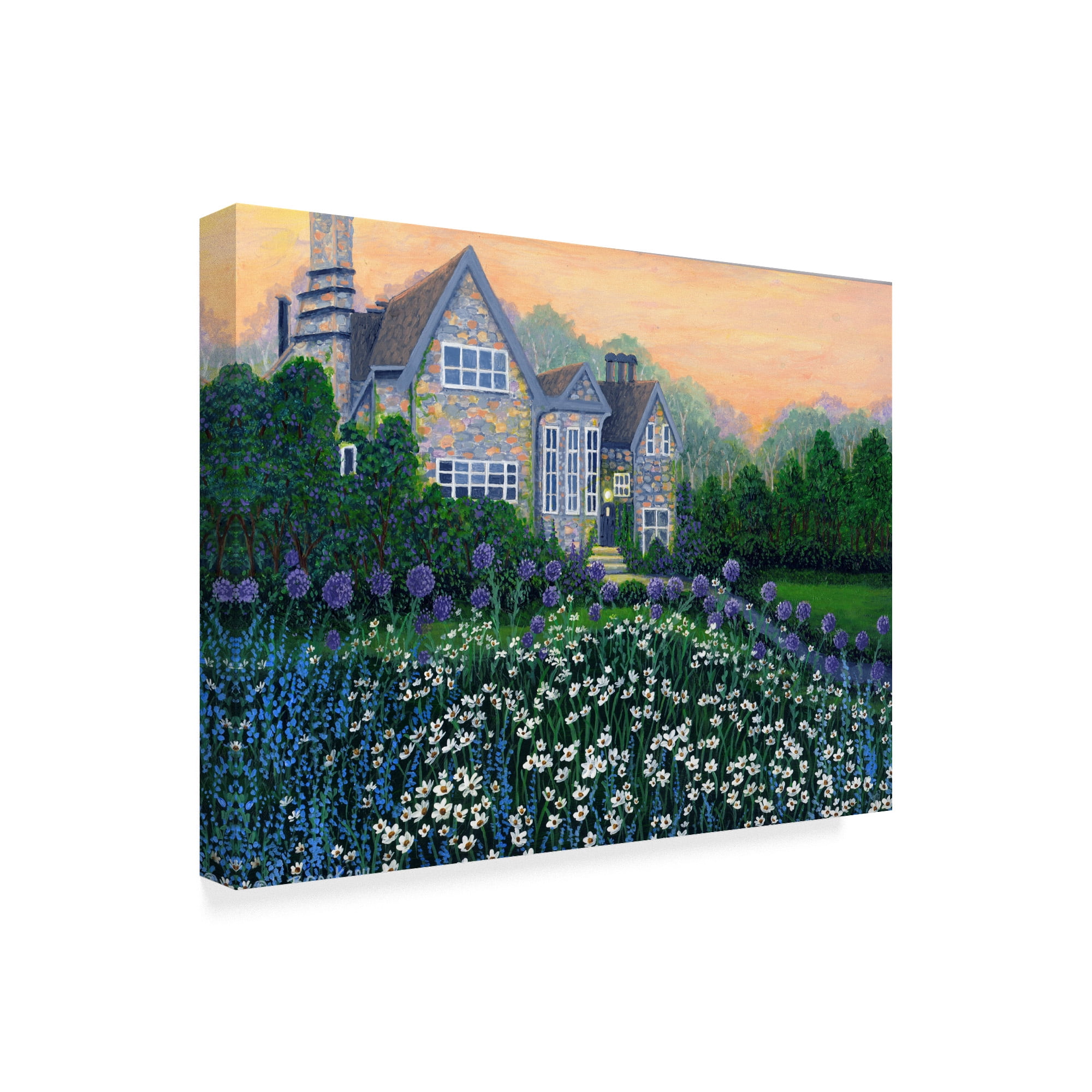 Trademark Fine Art 'English Cottage Landscape' Canvas Art by Bonnie B Cook