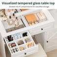 thumbnail image 3 of SunsGrove White Farmhouse Vanity Set with 2 Drawers, 2 Cabinets & LED Mirror for Bedroom, 3 of 9