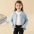 thumbnail image 2 of Miluxas Boys Girls Fleece Lined Jacket Collarless Short Cotton Padded Coat Kids Winter Warm Inner Liner Slim Outwear Blue 4-5 Years, 2 of 6