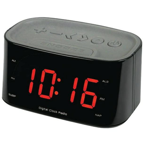 SYLVANIA SCR3130BTBLACK 1.2" Bluetooth Dual Alarm Clock Radio (Black