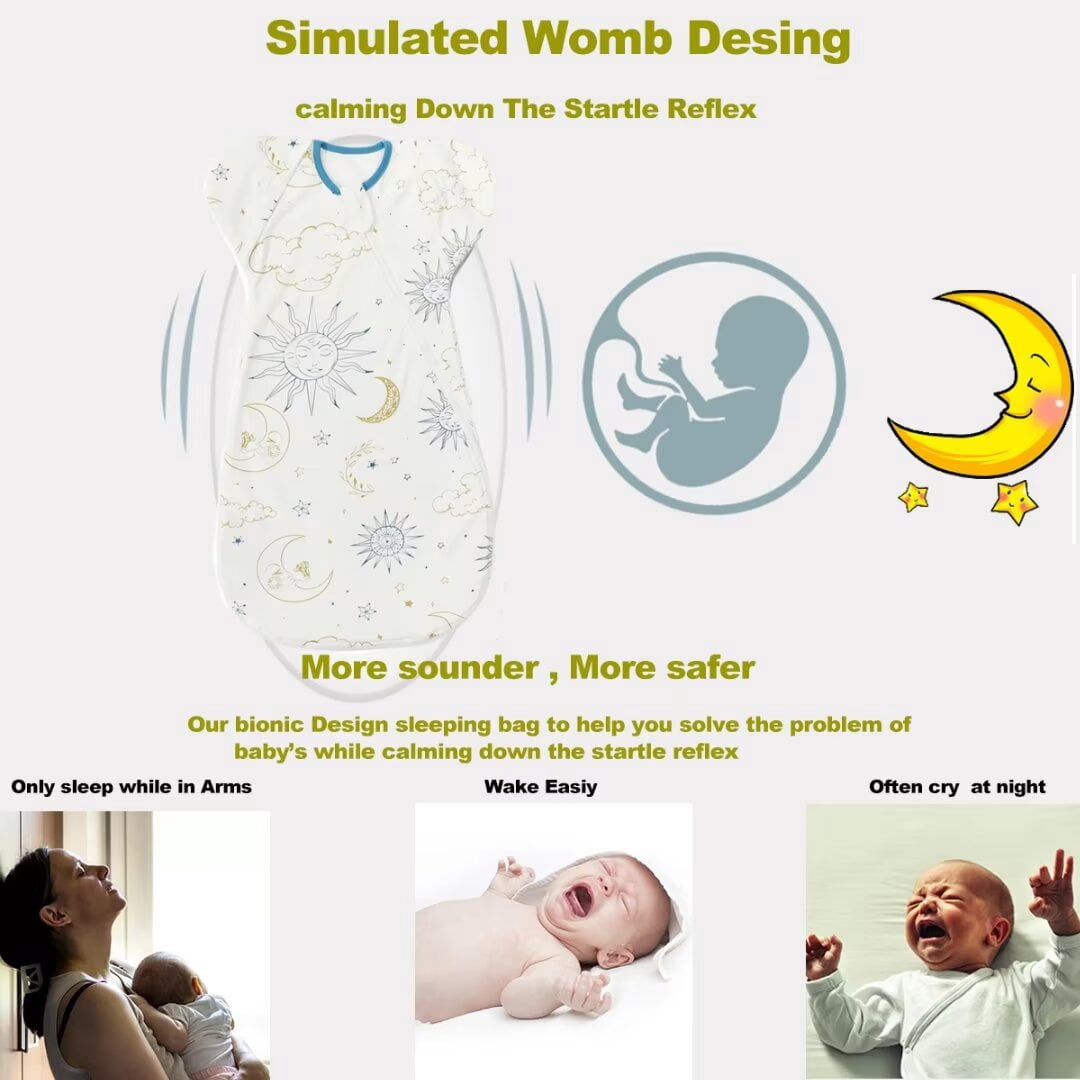Baby Transtion sleep Sack baby sleep sack 3-6 Months swaddle sack Infant wearable Blanket (White, 3-6Months)
