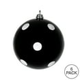 thumbnail image 3 of Vickerman 4" Black Candy Finish Ball Ornament with White Glitter Dots, 6 per Bag, 3 of 3