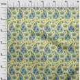 thumbnail image 3 of oneOone Rayon Medium Yellow Fabric Asian Paisley With Floral Dress Material Fabric Print Fabric By The Yard 56 Inch Wide, 3 of 4
