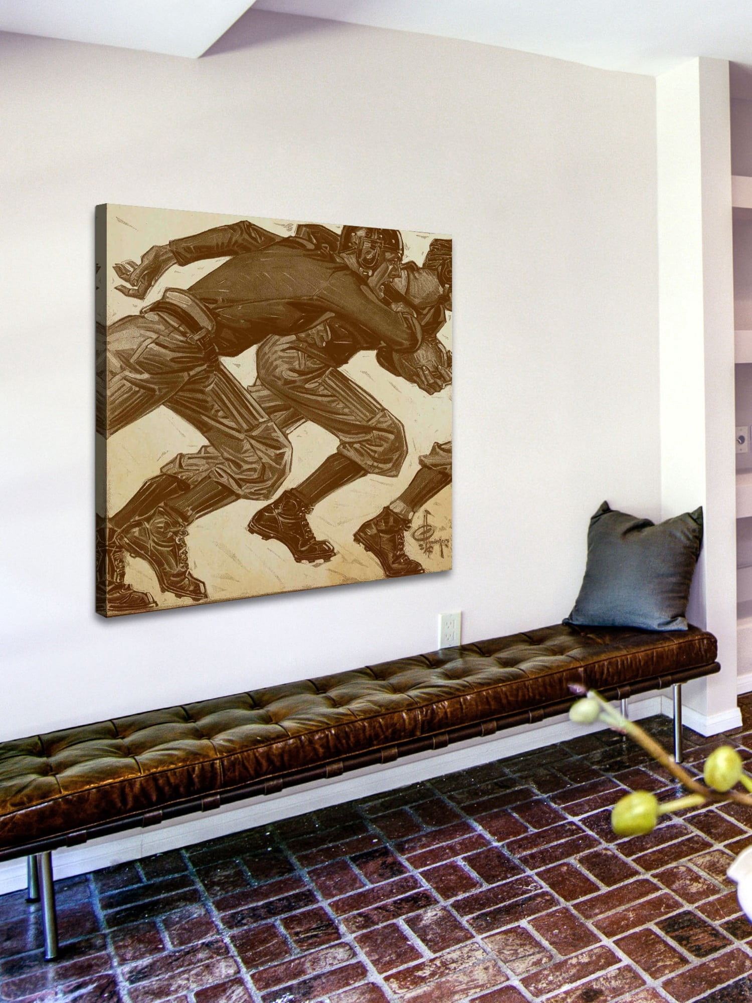 Marmont Hill Football Players-Colorized Version by J.C. Leyendecker Painting Print on Canvas