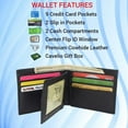 thumbnail image 2 of Cavelio Mens RFID Blocking Bifold Wallet Soft Genuine Leather  Secure and Durable Billfold with Gift Box for Men Black, 2 of 8
