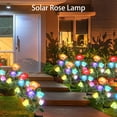 thumbnail image 4 of ¡Campaña con descuento!2 piezas 5 Luces solares LED luces rosas luces de jardín impermeables al aire libre atmósfera festiva luces decorativas luces insertadas, 4 of 6