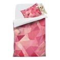thumbnail image 2 of Red Pink Modern Art Geometric Duvet Cover and Pillowcase Set for Single Bedding, Bedroom Accessories for Kids Teens, 2 of 5