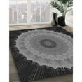 thumbnail image 2 of Ahgly Company Indoor Round Patterned Charcoal Black Area Rugs, 6' Round, 2 of 6