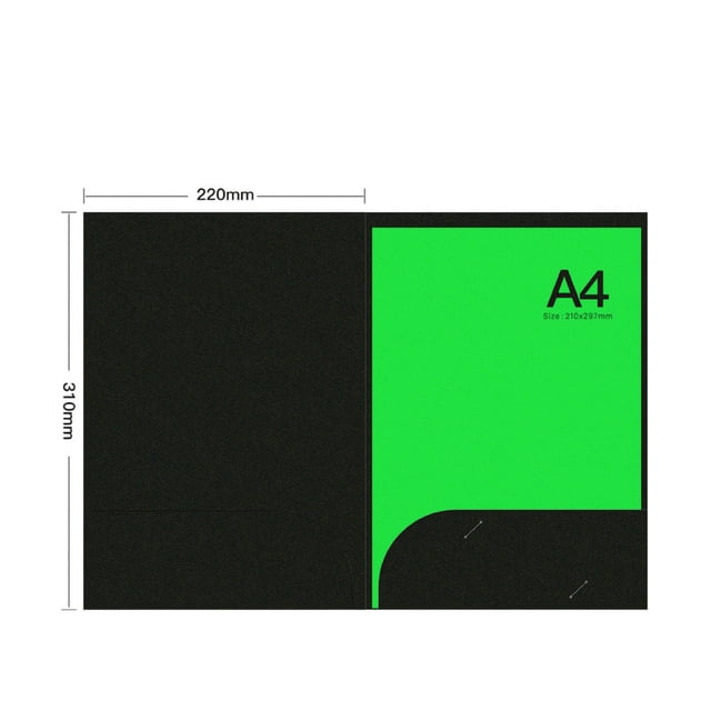 Paper Folder L Shaped Folder Office Supplies Pocket Folder L Shaped Folder Bevel Design Built In Pocket Convenient Put Paper FolderDouble Plug Green