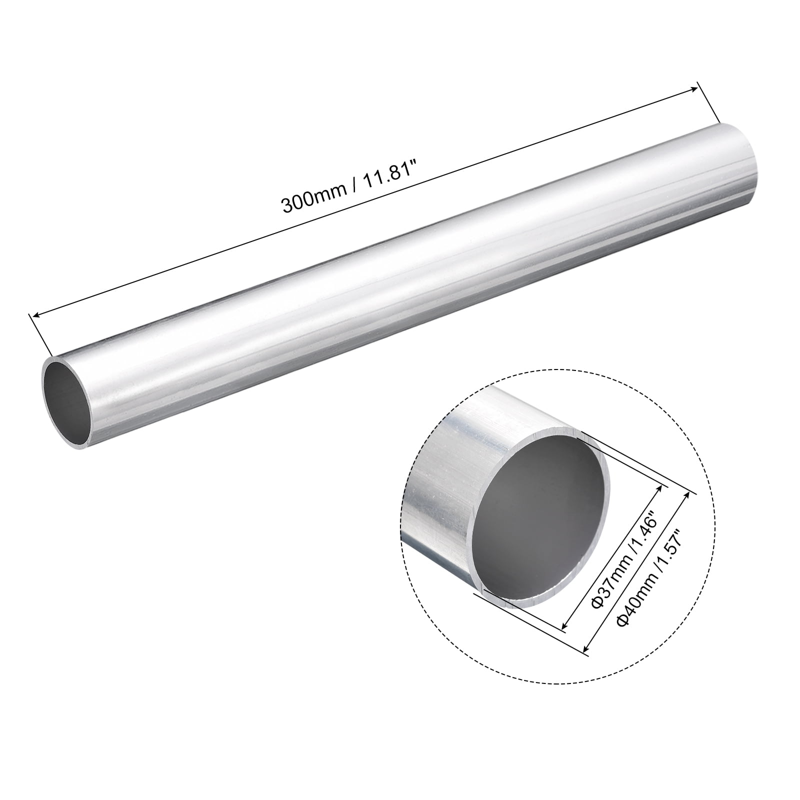 Lot De 3 Tubes Aluminium 6063 8x4x300 Mm - Pour Cadres Machines, Projets DIY, Bricolage
