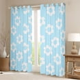 thumbnail image 2 of Homewish Cute Cartoon Floral Curtains Pack of 2 (42x84 Each),Abstract Daisy Blossom Curtains Blackout,Blue White Bedroom Curtains For Kids,Super Cozy Room Decor, 2 of 6