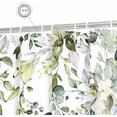 thumbnail image 3 of Small Stall Shower Curtain 36 x 72, Narrow Half Sage Green Floral Fabric Shower Curtain, Watercolor Plant Eucalyptus Leaves Bathroom Curtains Shower Set, 3 of 6
