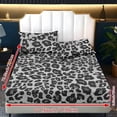 thumbnail image 2 of COEQINE Sheet King Size Soft Breathable Fitted Sheet with 2 Pillowcases, Wrinkle Free Fade Resistant Easy Care Bedsheet for for King Size Bed, Gray Leopard Print, 2 of 5