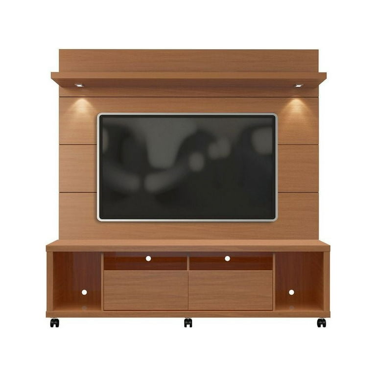 Manhattan Comfort | Cabrini 1.8 Floating Wall Theater Entertainment Center in Black Gloss & Black Matte