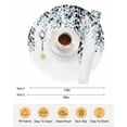 thumbnail image 6 of 15 Inch Round Placemats Set of 4, Blue Teal Eucalyptus Non Slip Heat Insulation PP Table Mats, Weeping Botanical Leaf Watercolor Washable Place Mats for Kitchen Dining Party Table Decor, 6 of 7