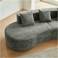 thumbnail image 4 of JERFIT Modern 5-Seater Velvet Curved Sectional Sofa Couch with Pillows for Living Room, Apartment, 4 of 9