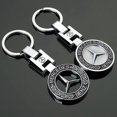 thumbnail image 3 of 2 llaveros con logotipo de coche en 3D de metal cromado de repuesto para coche, compatibles con accesorios Mercedes Benz, regalo familiar para hombres y mujeres, regalos elegantes, 3 of 5