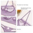 thumbnail image 4 of Conjunto de lencería para mujer, sujetador y bragas de malla de encaje de Color puro, elegante, ajustable, a la moda, para la noche de bodas, 4 of 5
